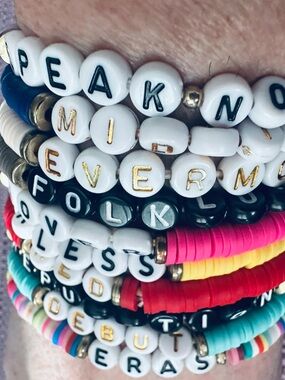 10 Taylor Swift Eras Tour Stacked Letter Bead Friendship Bracelets - Multicolor